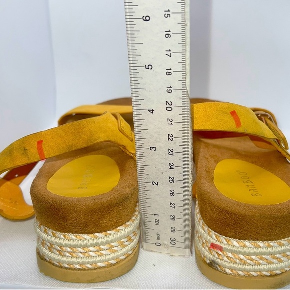 Bamboo Yellow Espadrille Platform Sandals Adjustable Buckle Strap Shoes‎ - Picture 5 of 5